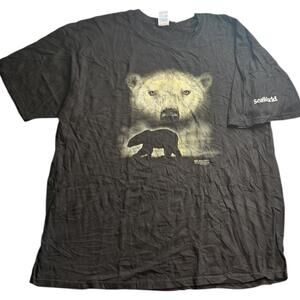 SeaWorld Polar Bear Graphic Tee Black XXL 2000 Wildlife Vintage Style Shirt